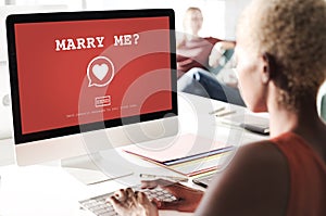 Marry Me? Valentine Romance Heart Love Passion Concept photo