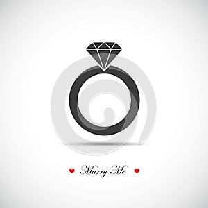 Marry me wedding ring icon pictogram