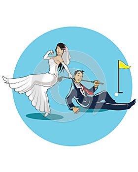 Marrying Golfer Cartoon