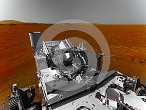 Mars 2020 Perseverance Rover is exploring surface of Mars. Perseverance rover Mission Mars exploration of red planet. Space explor