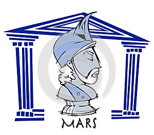 Mars,Ares, Greek God Cartoon photo