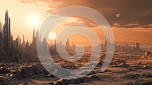 Mars civilization landscape view