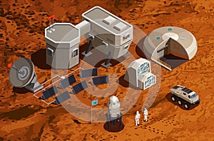 Mars Colonization Isometric Background