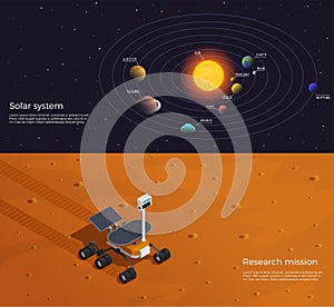 Mars Colonization Isometric Banners
