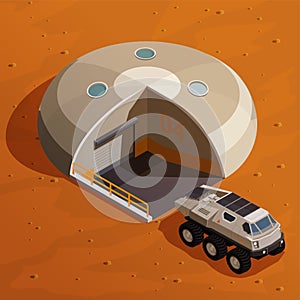 Mars Colonization Isometric Design Concept