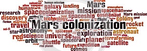 Mars colonization word cloud