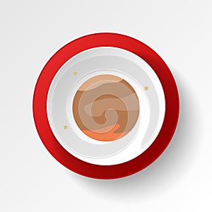 Mars colored button icon. Element of space illustration. Signs and symbols icon can be used for web, logo, mobile app, UI, UX