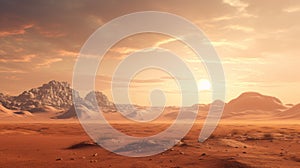 Mars Desert Landscape At Sunset - Rtx On Realistic Landscapes