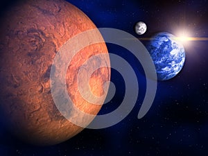 Der vierte Planet des Sonnensystems in der Reihenfolge von der Sonne Die Erde a ein monat 