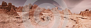 Mars Landscape, Red Rocks, Dirt, Dry, Panorama