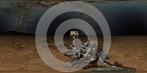 Mars Panorama - Curiosity rover: Martian Night. Mosaic image stitched and retouched from the NASA/JPL-Caltech source images.