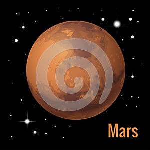 Mars planet 3d vector illustration. High quality isometric solar system planets.