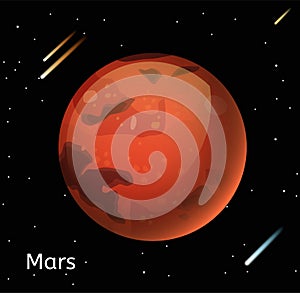 Mars planet 3d vector illustration
