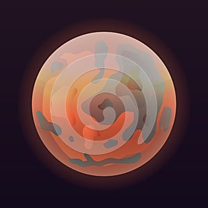 Mars planet icon, isometric style