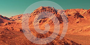 Mars planet landscape, 3d render