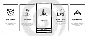 mars planet space astronomy onboarding icons set vector