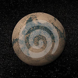 Mars planet and stars - 3D render