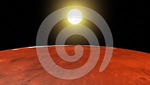 Mars planet and sun photo