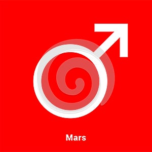 Mars. Planet symbol. Vector color sign. Astrological calendar. Jyotisha. Hinduism, Indian or Vedic astrology photo