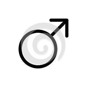 Mars planet symbol. Vector sign. Astrological calendar. Zodiacal black and white horoscope. Outline illustration. Jyotisha. photo