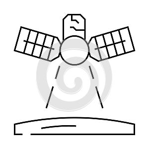 mars reconnaissance orbiter planet line icon vector illustration photo