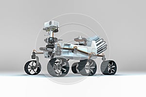 A mars rover against a white background