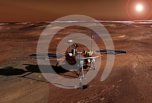 Mars rover explores the surface of the planet Mars. Elements of this image were furnished by NASA