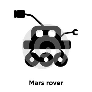 Mars rover icon vector isolated on white background, logo concept of Mars rover sign on transparent background, black filled