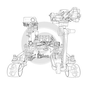 Mars Rover. Vector rendering of 3d