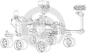 Mars Rover. Vector rendering of 3d