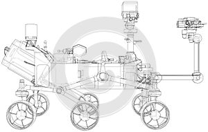 Mars Rover. Vector rendering of 3d