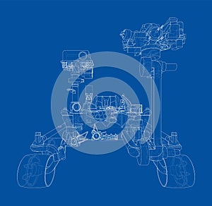 Mars Rover. Vector rendering of 3d
