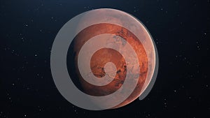 Mars in space. Photo realistic 3d rendering