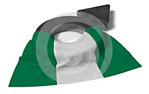 Mars symbol and flag of nigeria