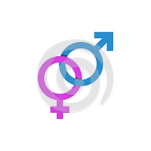 Mars and Venus signs, male female symbol