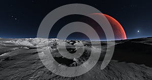 Mars view from Phobos moon surface