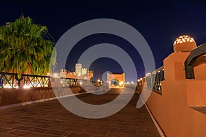 Marsa Alam, Egypt - May 7, 2023: Traditional architecture of the Akassia Swiss Resort in Marsa Alam by the Red Sea in Egypt