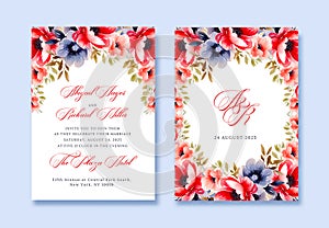 Marsala wedding invitation template vector.