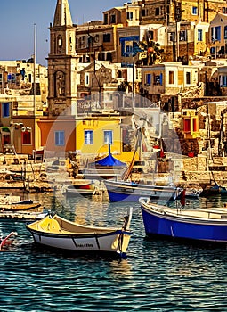 Marsaxlokk, Marsaxlokk, Malta. Generative AI.