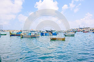 Marsaxlokk is a traditional fishing village.  located southeast of Malta. Fisherman village in the south east of Malta