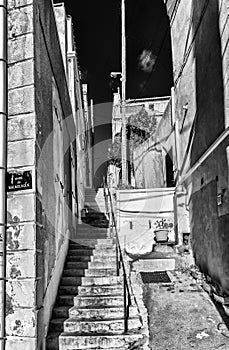 Marseille Anse Malmousque Stairs B&W