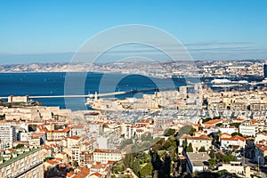 View of Marseille from basilica Notre-Dame de la Garde, France