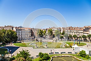 Marseille, France. The pond at the bottom of the Palace of Longchamp