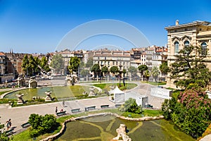 Marseille, France. The ponds in the lower part of the palace Longchamp