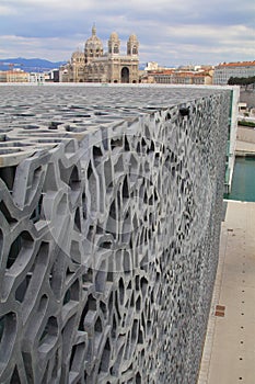 Marseille France. Summer 2018. MuCEM and cathedral.