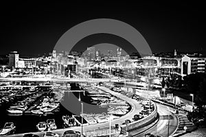 Marseille by night France Harbor Vieux Port city