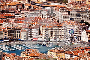 Marseille Vieux-Port and the Ferris Wheel, France