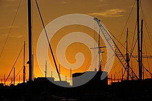 Marseilles Docks at sunset