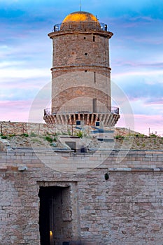 Marseilles. View of the fort of St. John and stone tower.