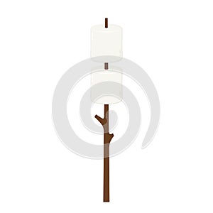 Marshmallow stick. Marshmallow logo design. White Marshmallow icon.